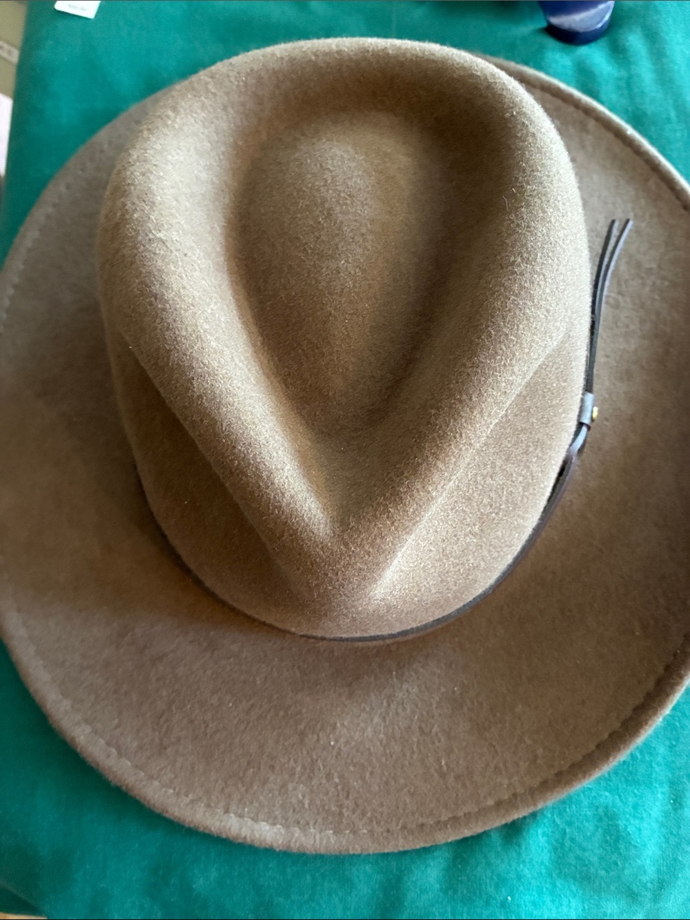 100 % Wool Handmade Classic Felt Wide-Brim Hat in Brown by DPC